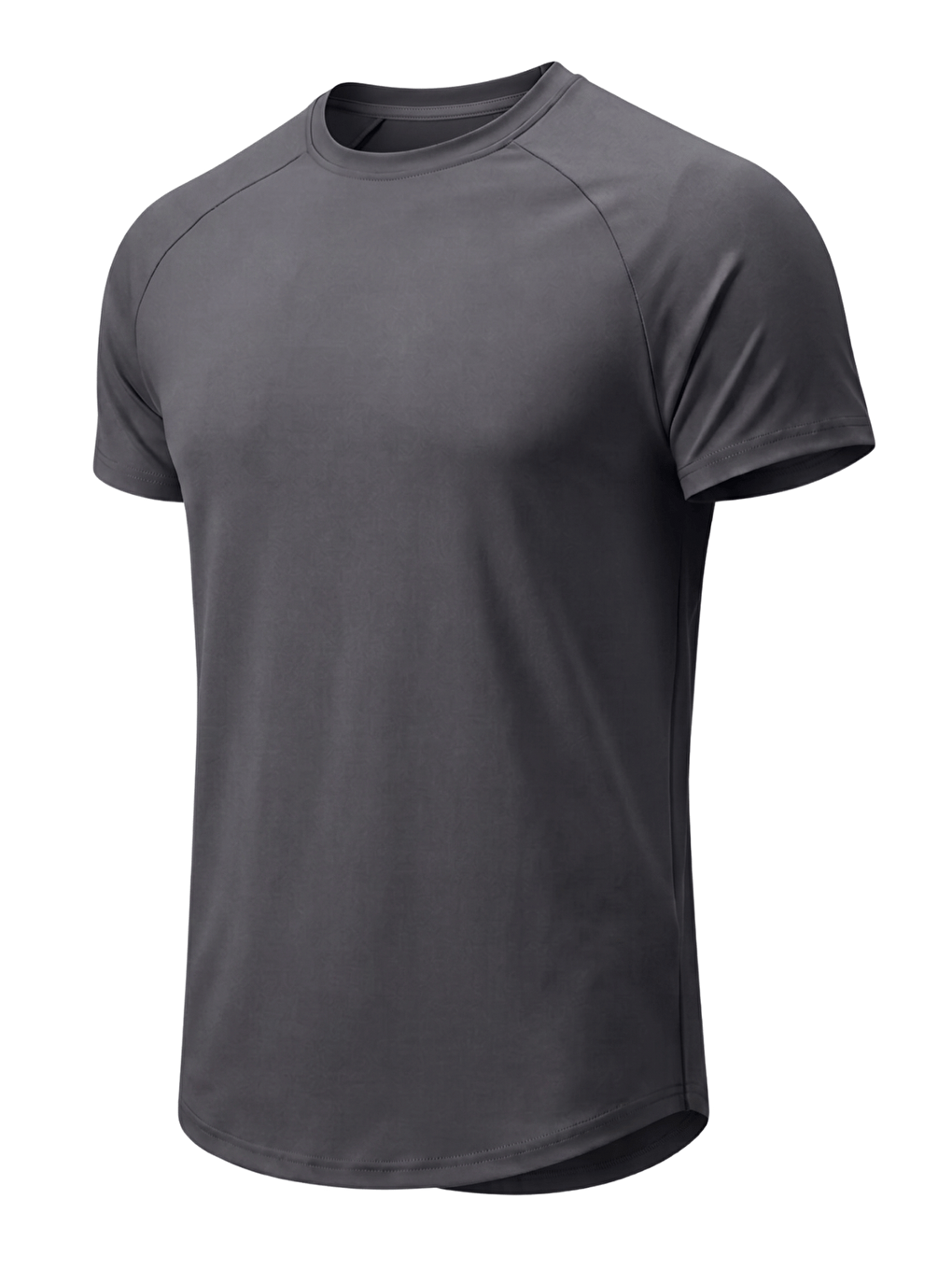 Gri Erkek Spor Tişört Fitness Antrenman Tişörtü Oval Kesim Elastanlı Süprem Reglan Kol OVAL-T22