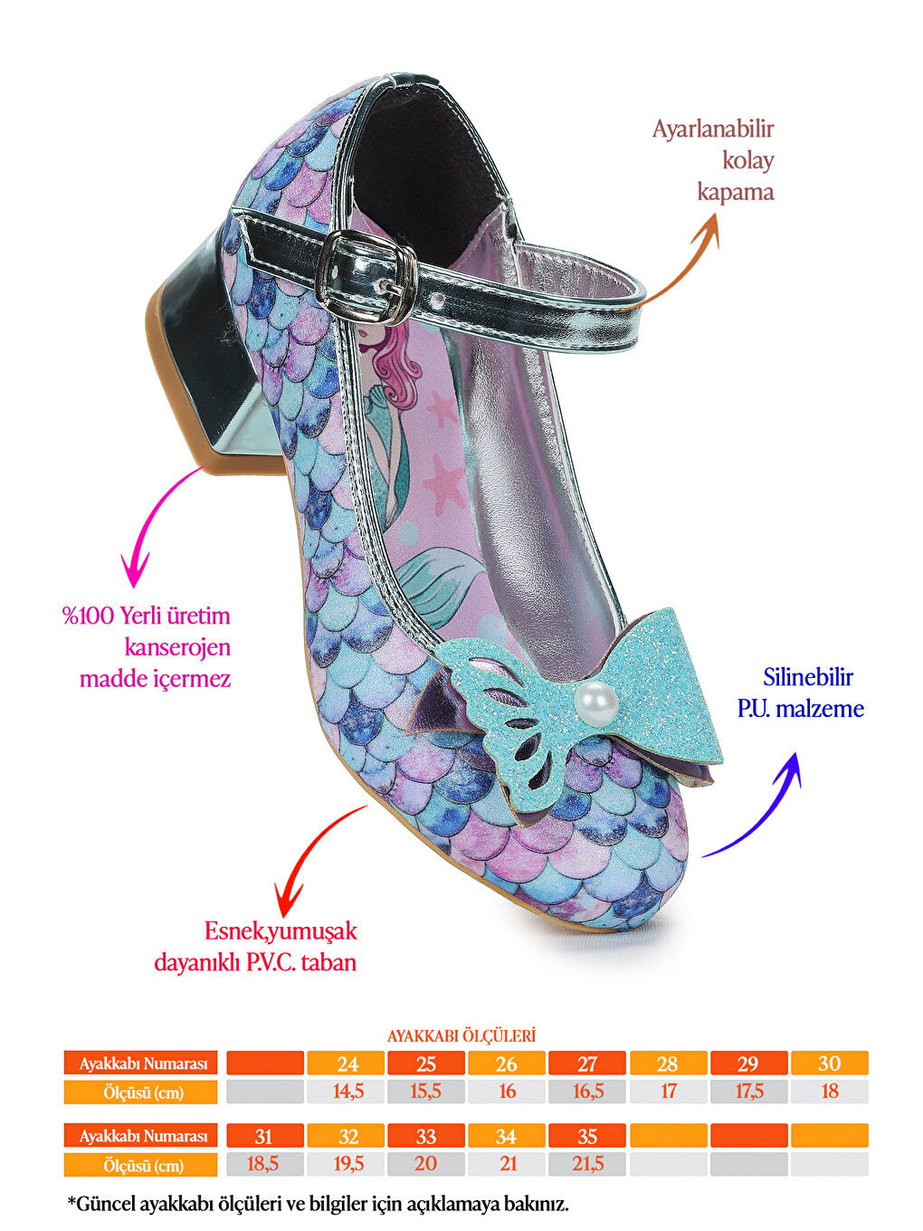 Turkuaz Deniz Kızı İnci Fiyonklu Simli Kız Çocuk Topuklu Abiye Ayakkabı-1