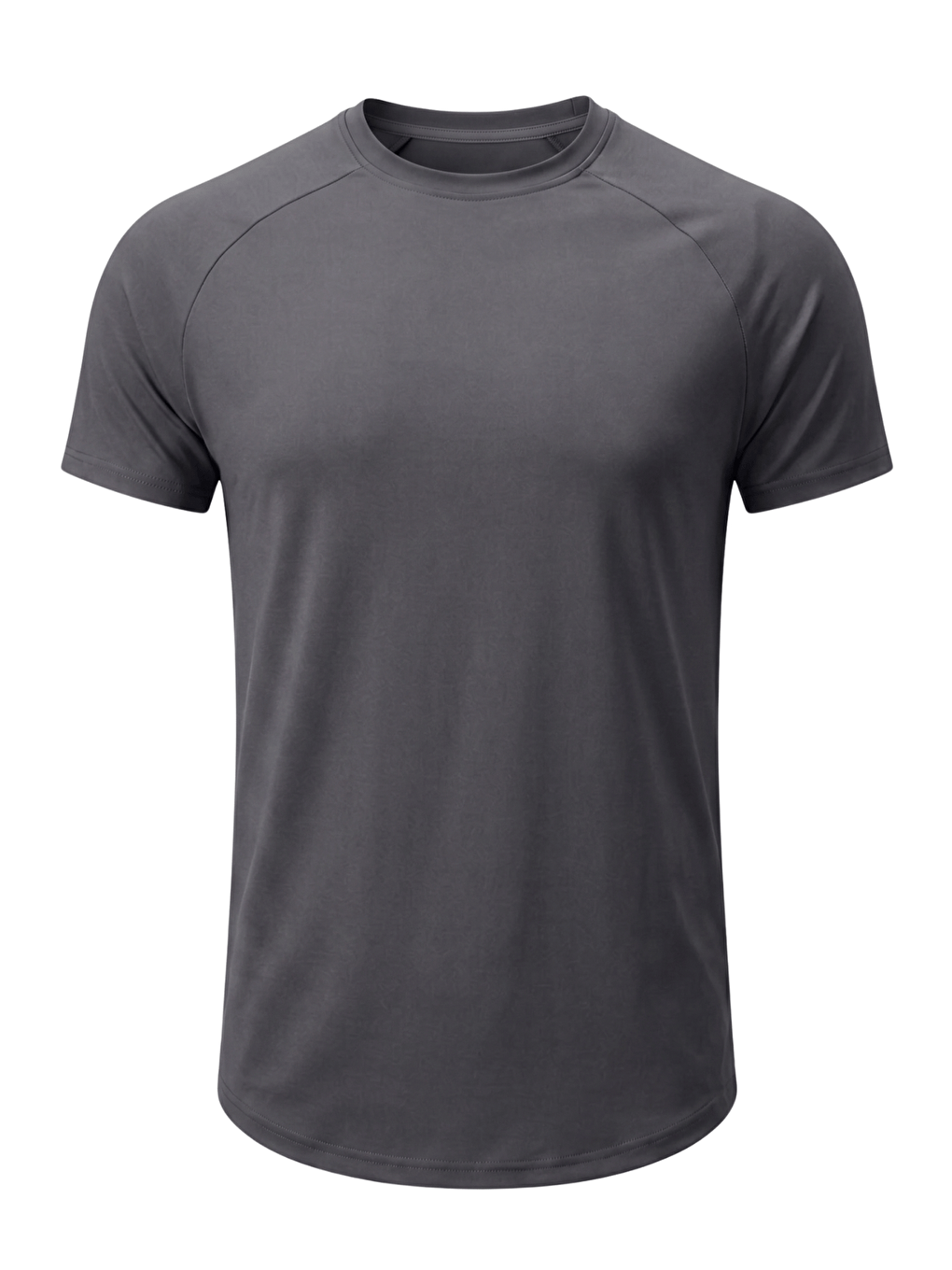 Gri Erkek Spor Tişört Fitness Antrenman Tişörtü Oval Kesim Elastanlı Süprem Reglan Kol OVAL-T22-1