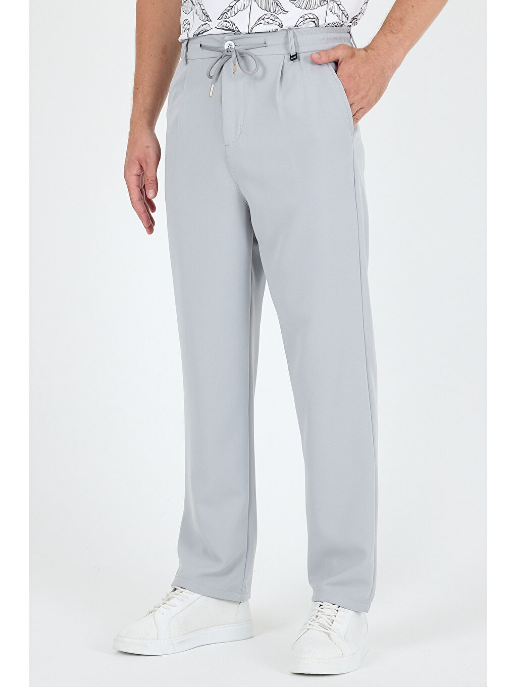 Gri Erkek Duble Paça Baggy Jogger Eşofman Altı Pantolon – Rahat Kalıp, Günlük Spor Giyim 3665-1