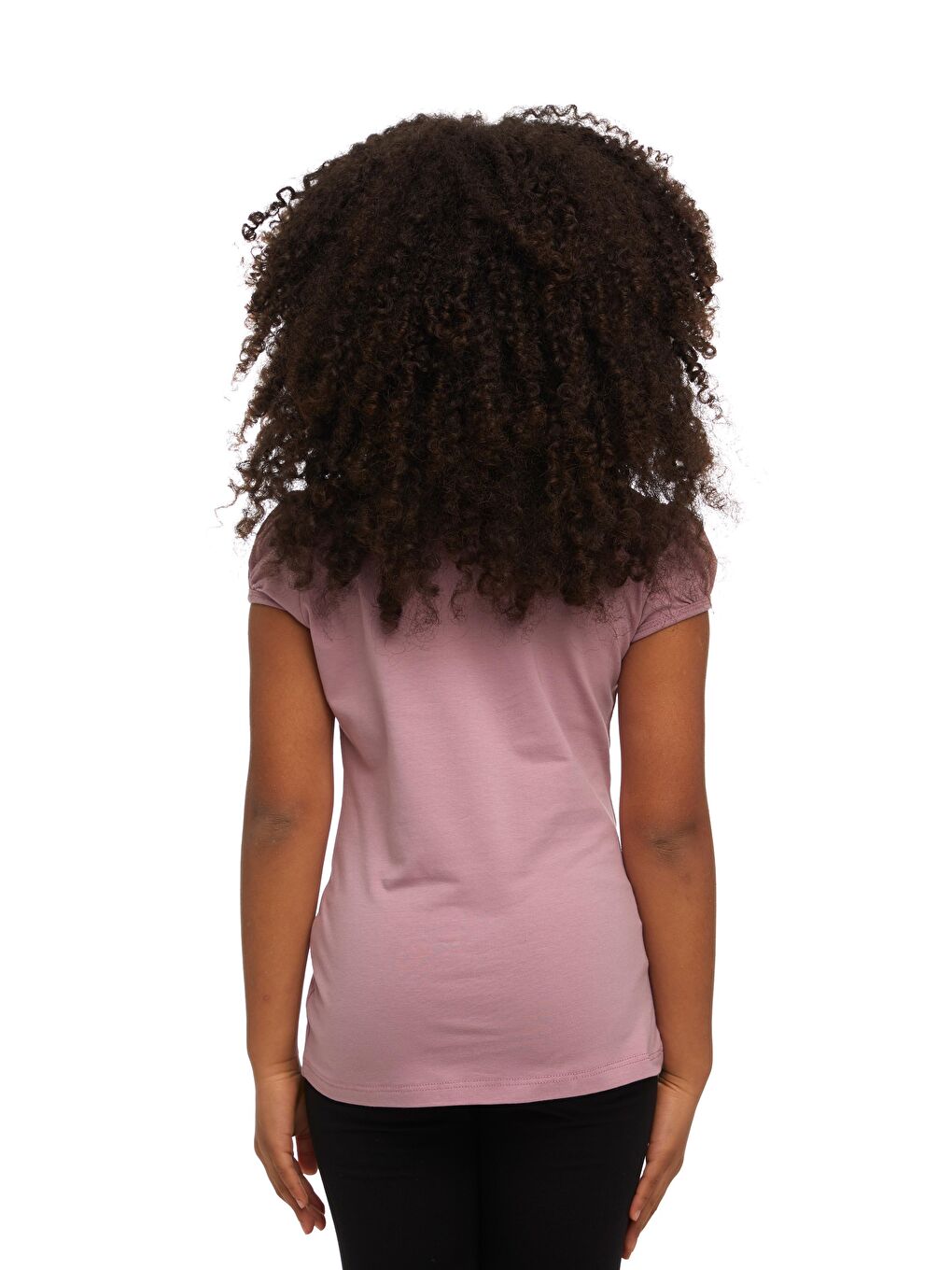 Pembe Gül Kurusu Kız Çocuk Kısa Kollu Basıc Tişört-2