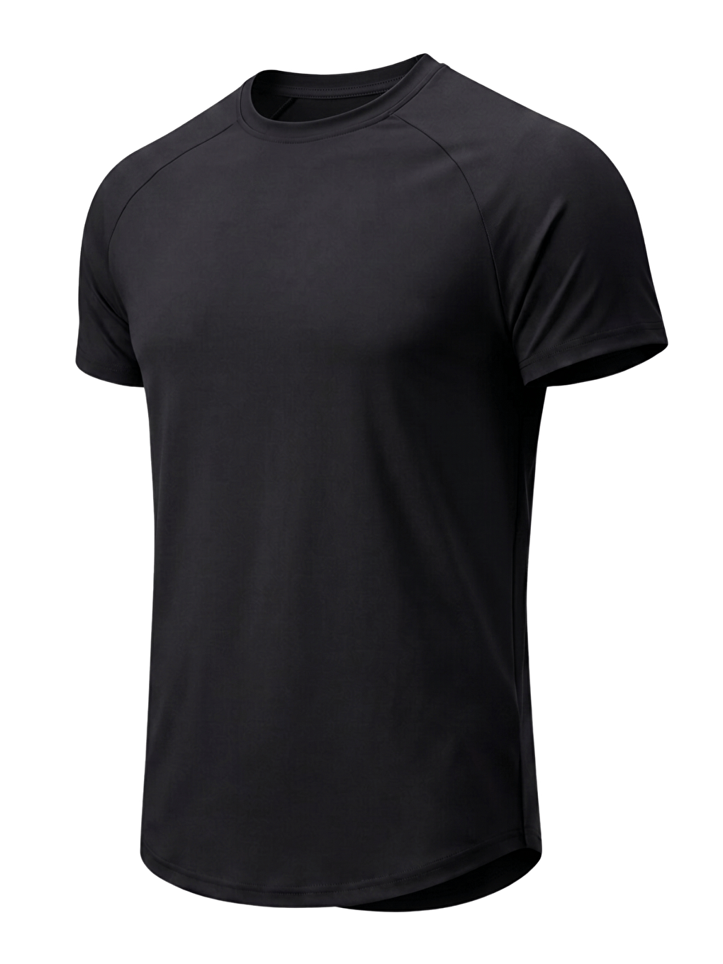 Siyah Erkek Spor Tişört Fitness Antrenman Tişörtü Oval Kesim Elastanlı Süprem Reglan Kol OVAL-T22