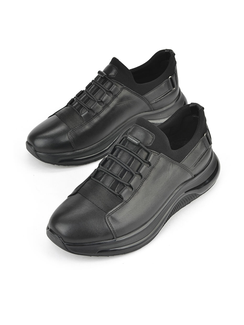 Erkek Hakiki Deri Sneaker 153423Z703 Siyah-4