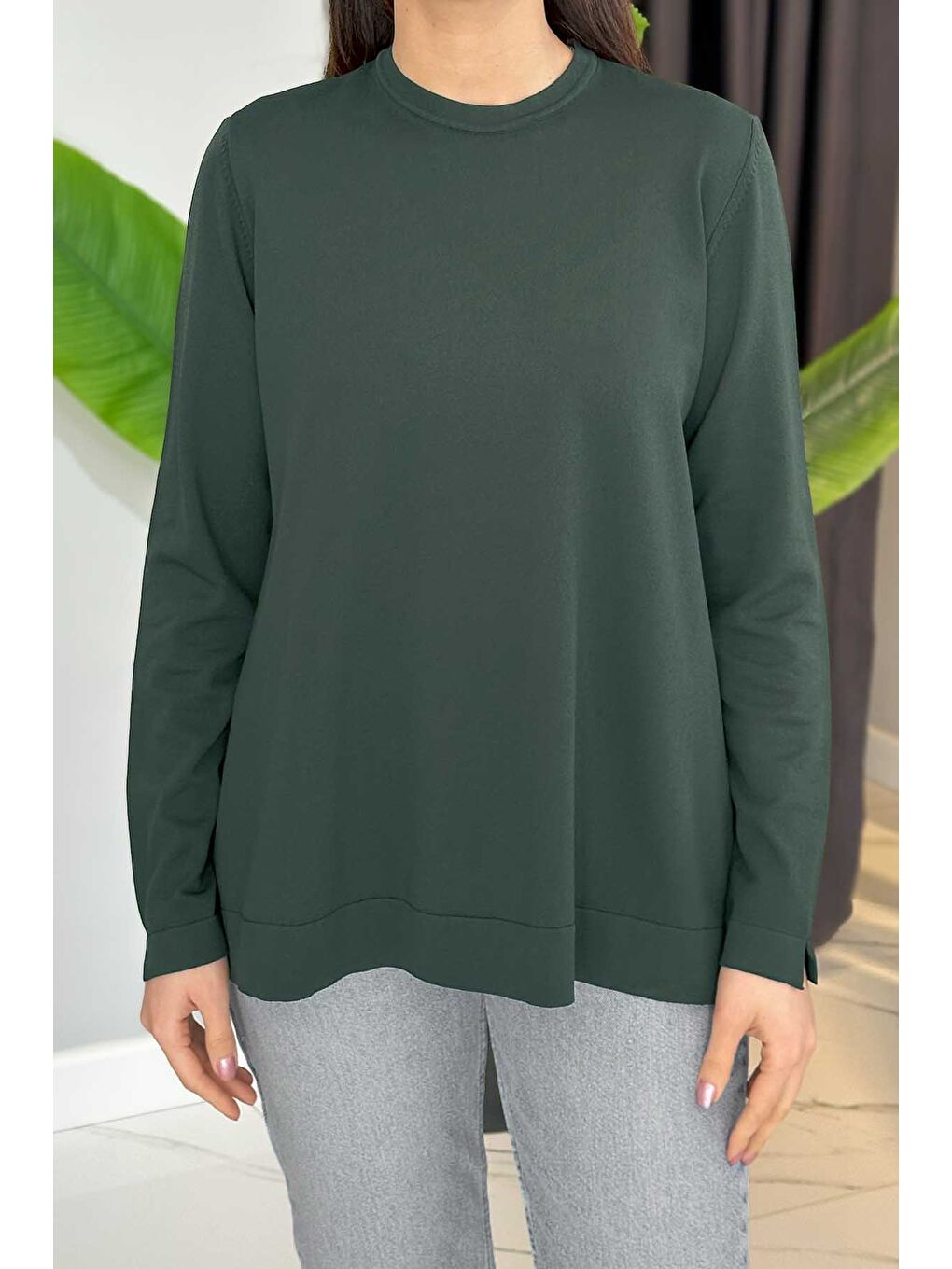 Basic Triko Tunik 902 Çam Yeşil-1