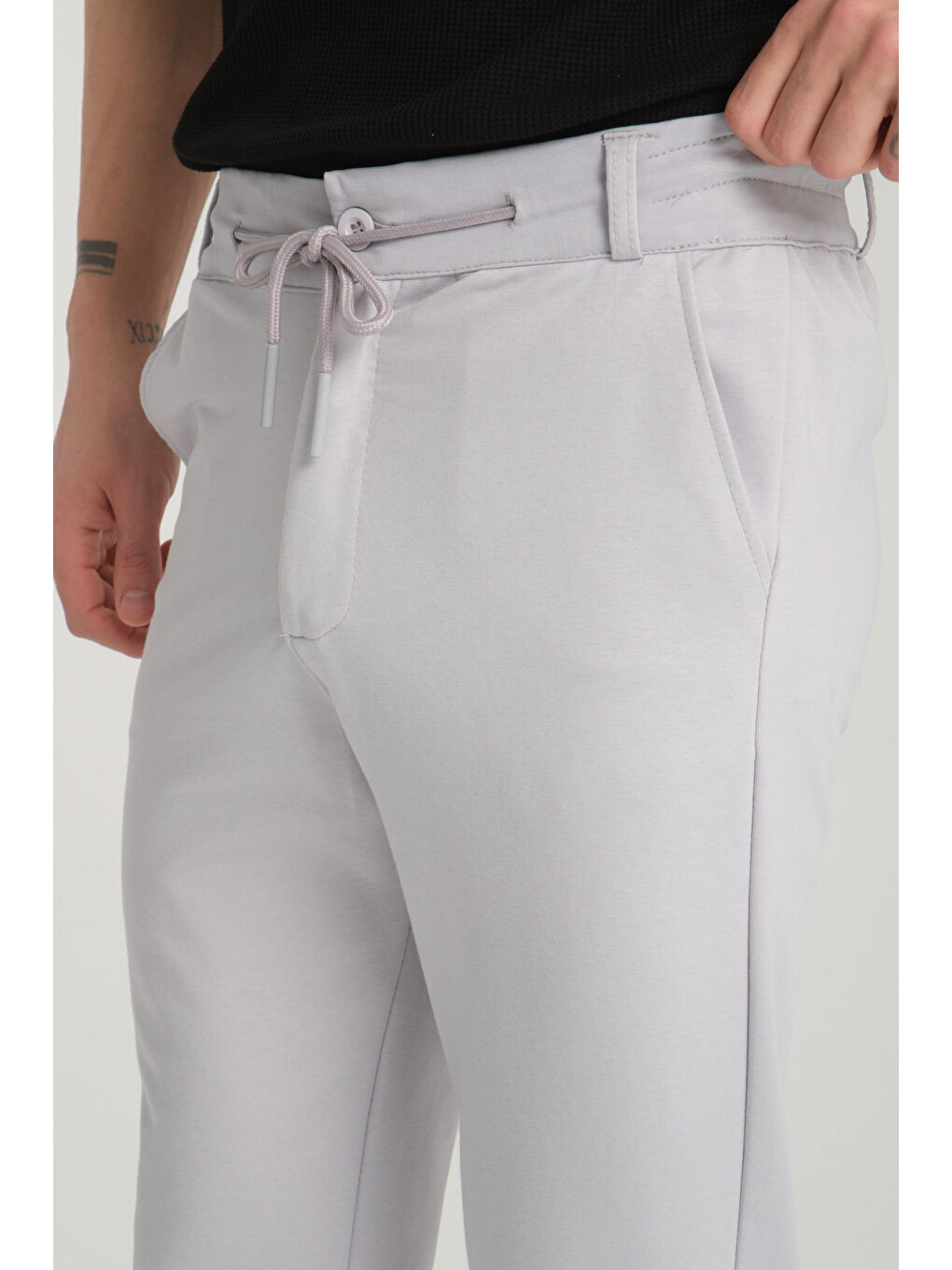 Gri Duble Paça Kompak Erkek Pantolon 3575-2