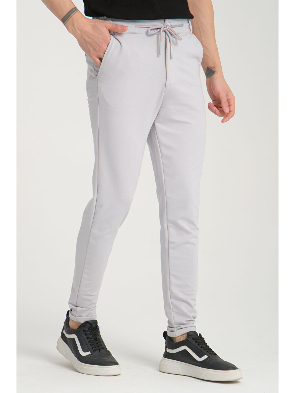 Gri Duble Paça Kompak Erkek Pantolon 3575-4