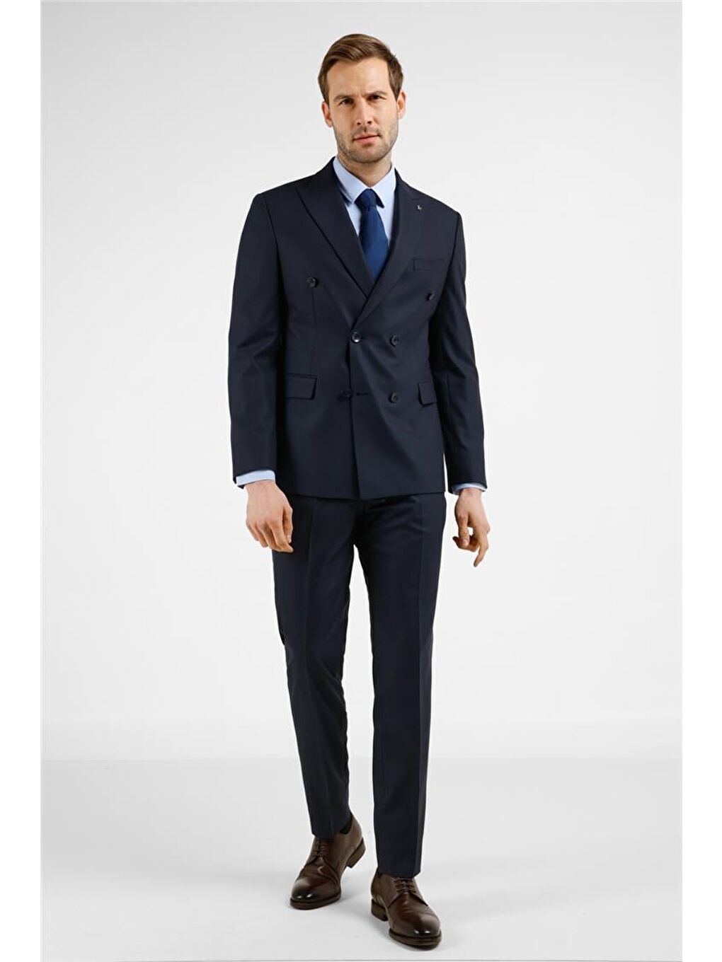 Lacivert Kırlangıç Yaka 6 Drop Slim Fit Takım Elbise 1001255172