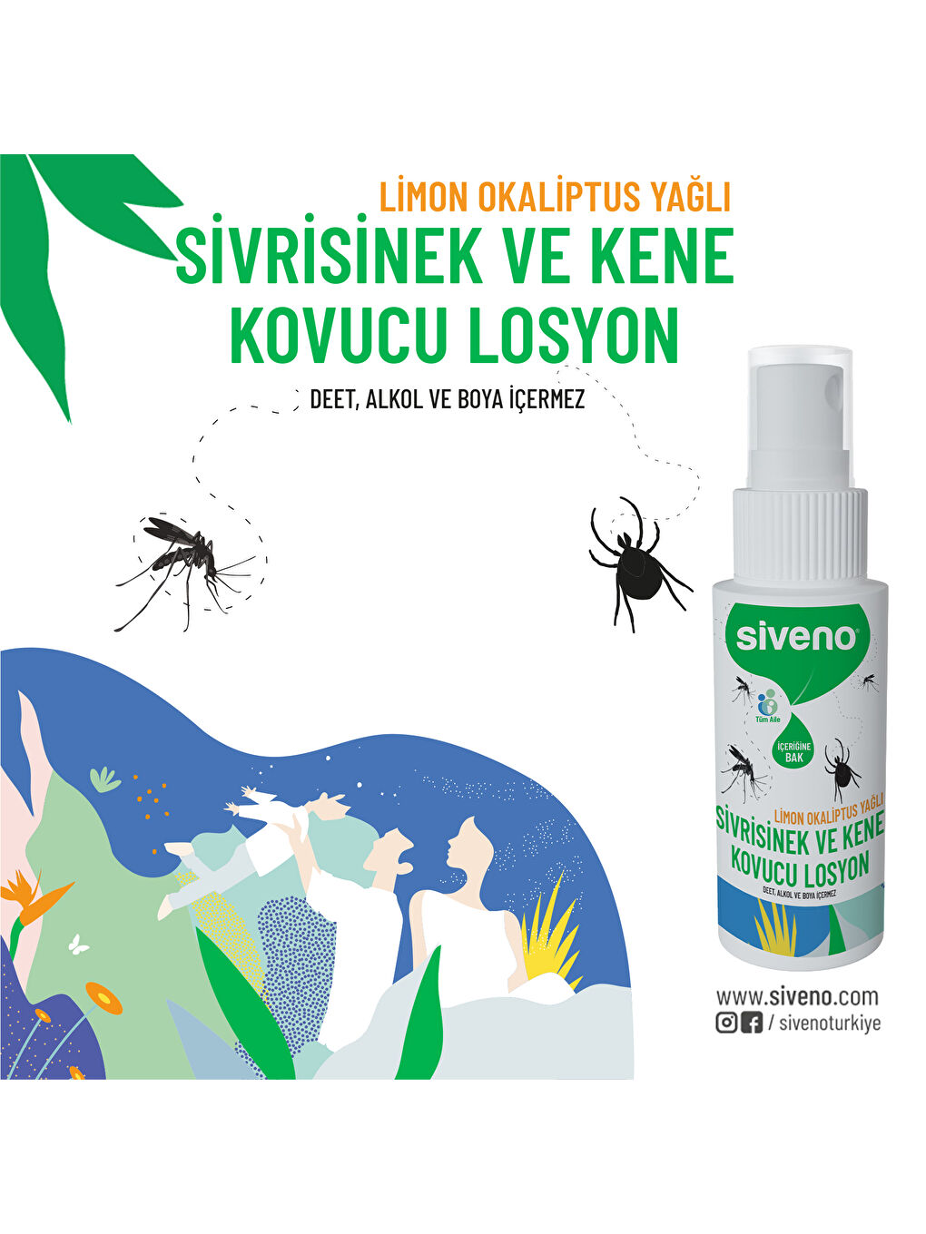 Sivrisinek ve Kene Kovucu Sprey Losyon Bitkisel Tüm Vücut İçin Seyahat Tatil Boy 50 ml-4