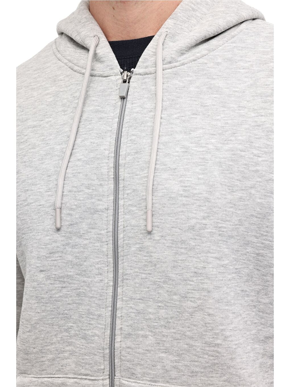 Gri MB SN387 FZ HD 5PR A GRI MEL Erkek Eşofman Üstü-3