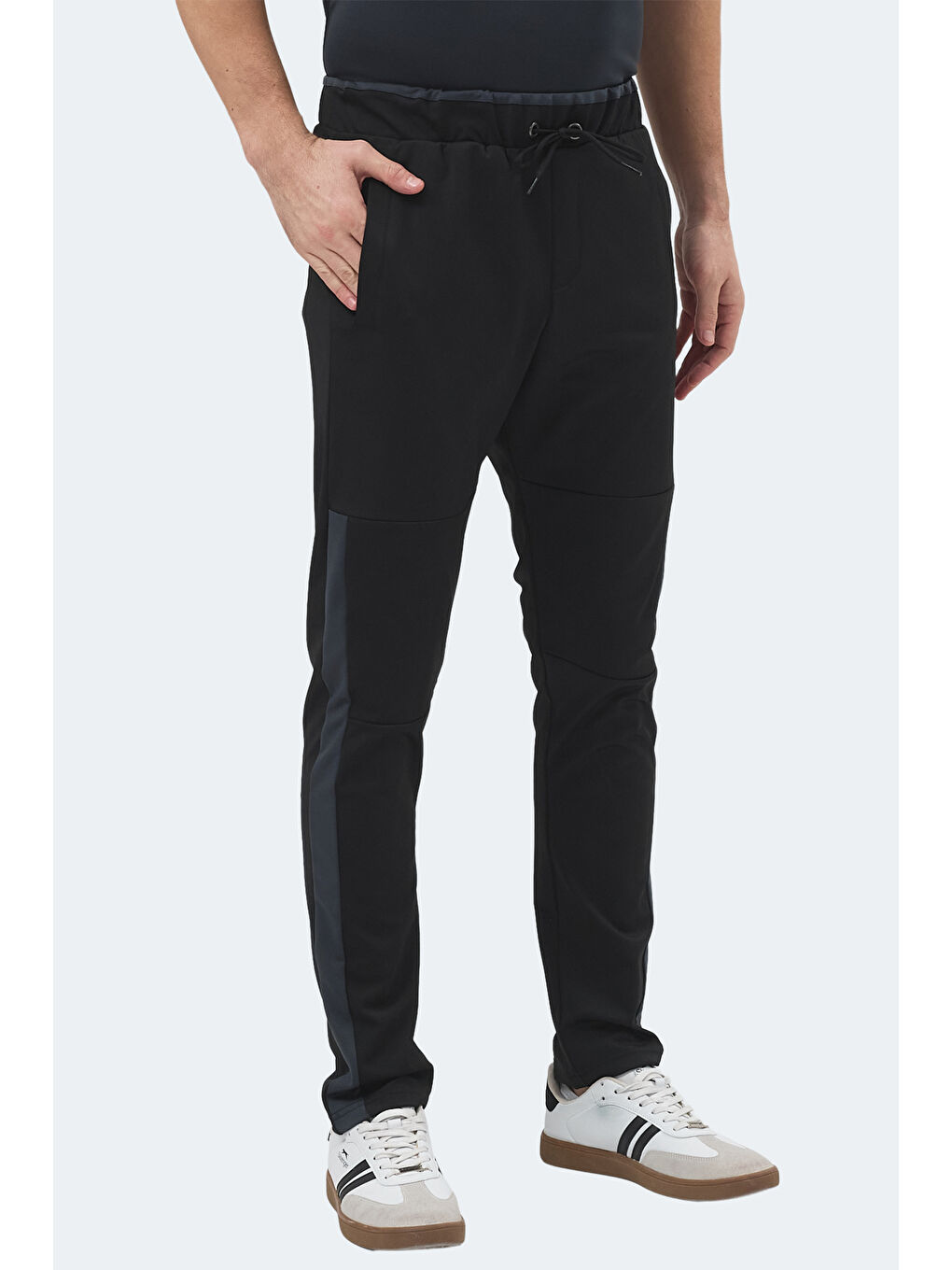 OXFORD I Erkek Fermuar Cepli Siyah Eşofman Altı-4