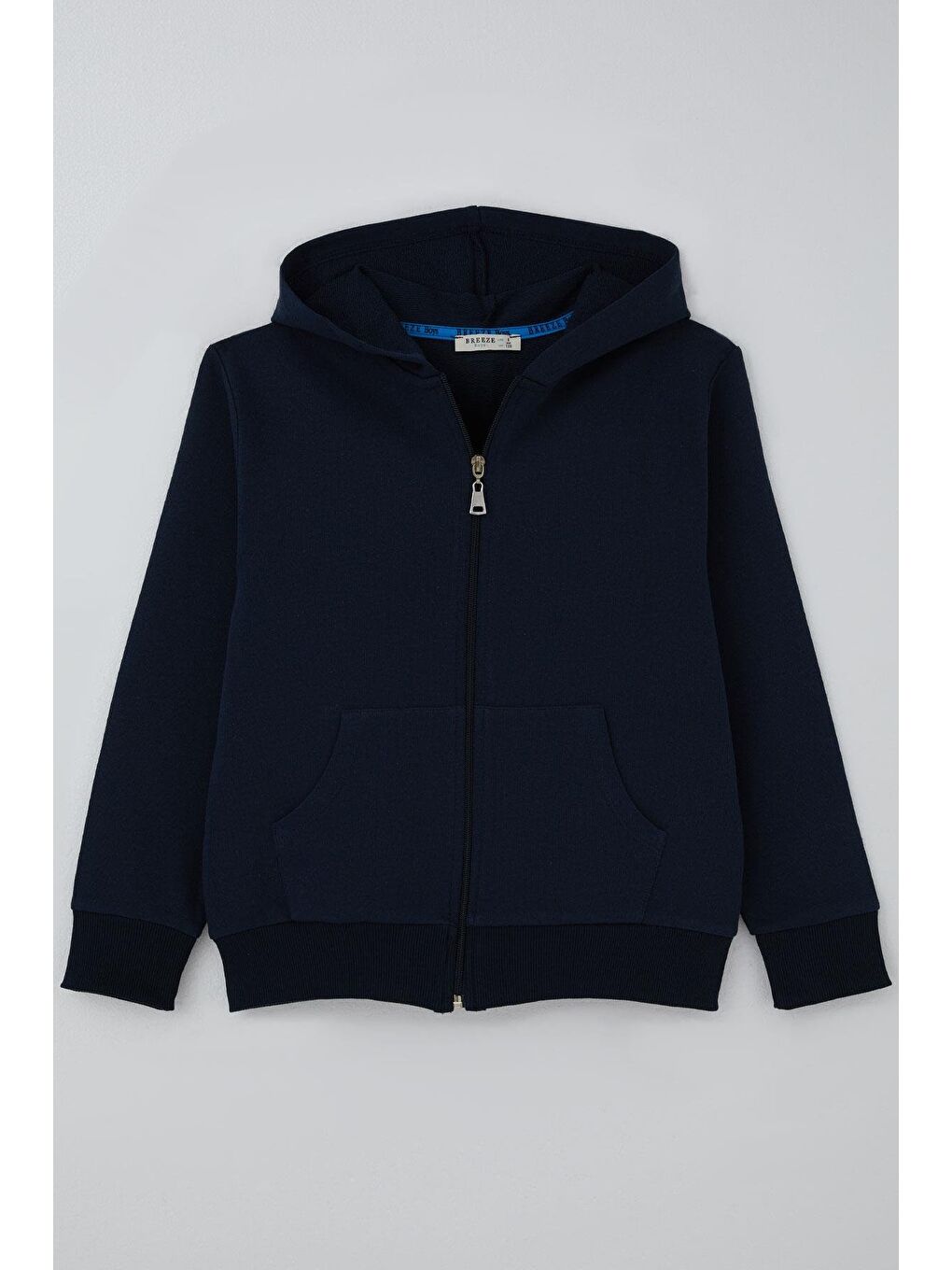 Erkek Çocuk Hırka Basic Kapüşonlu Fermuarlı Lacivert (6-10 Yaş)