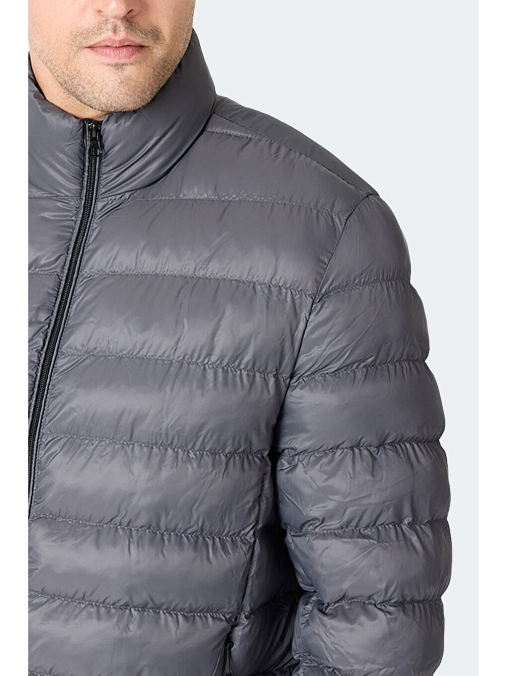 BRAUM Erkek Şişme Koyu Gri Mont & Kaban-1