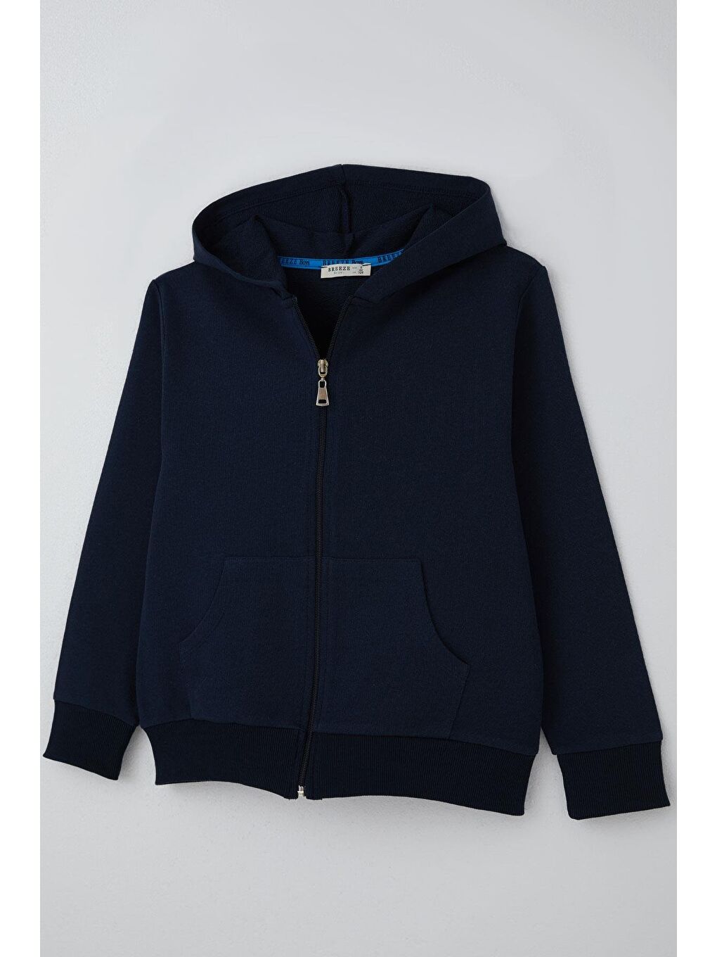 Erkek Çocuk Hırka Basic Kapüşonlu Fermuarlı Lacivert (6-10 Yaş)-4