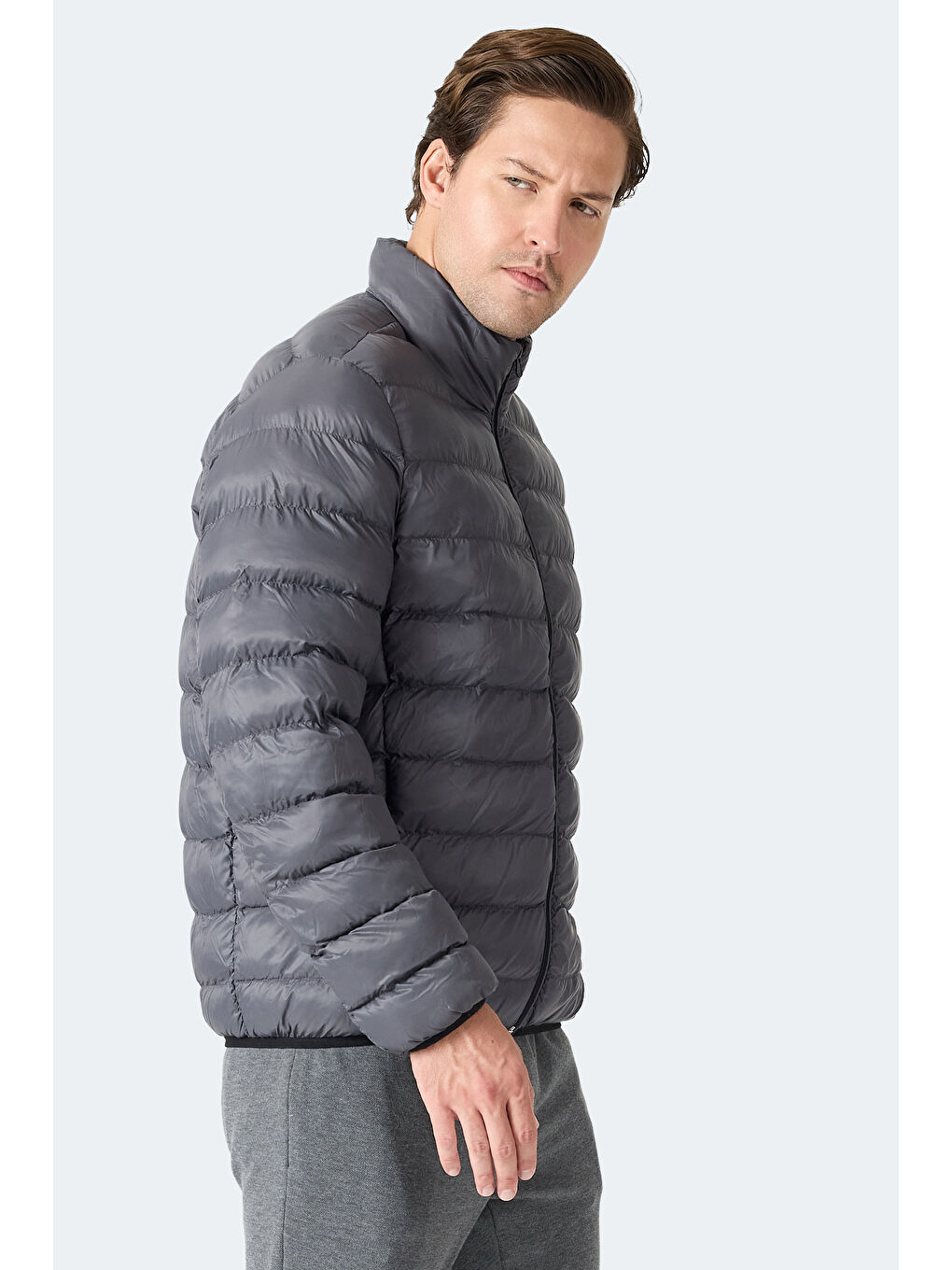 BRAUM Erkek Şişme Koyu Gri Mont & Kaban-2
