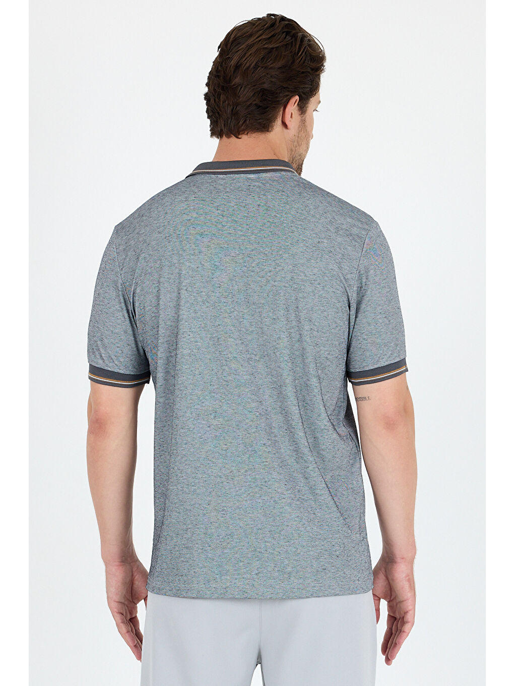 Gri Erkek Polo Yaka Kısa Kollu Tişört 5029-4