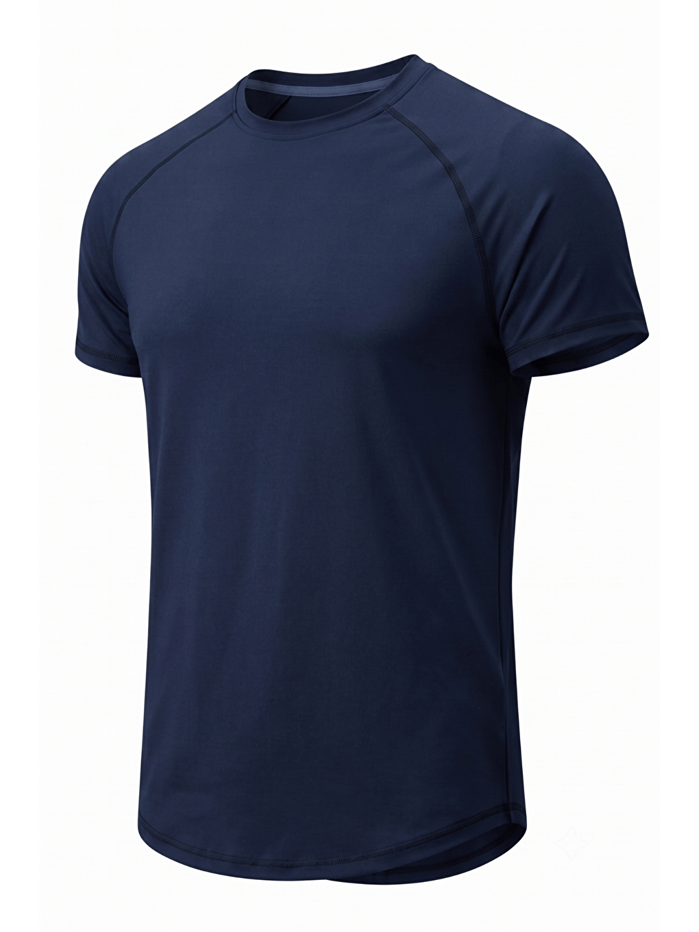 Lacivert Erkek Spor Tişört Fitness Antrenman Tişörtü Oval Kesim Elastanlı Süprem Reglan Kol OVAL-T22