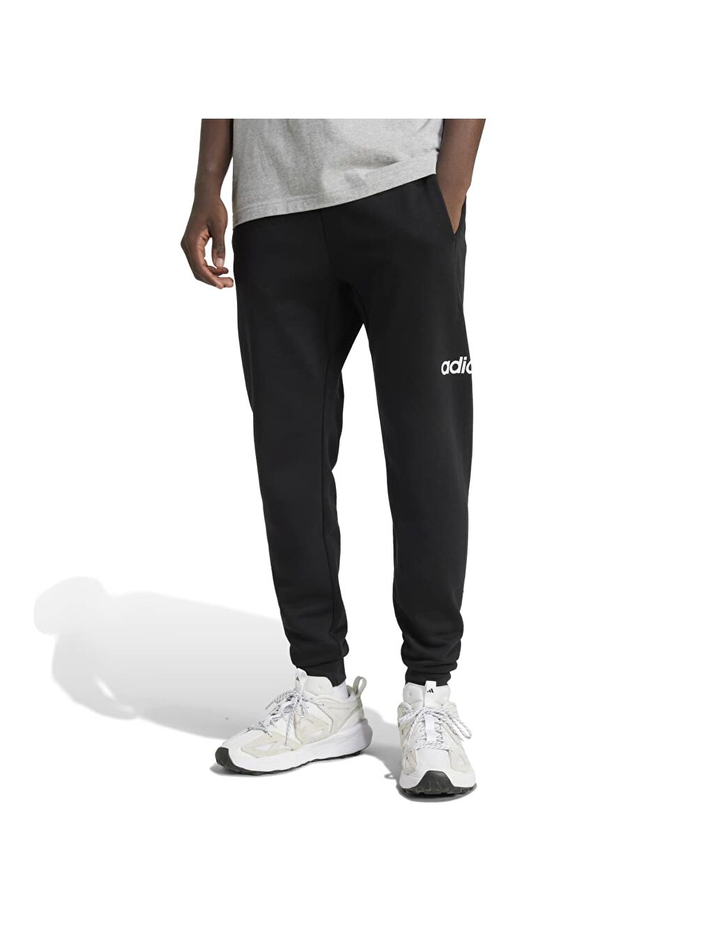 Siyah Linear Fleece Tricot Erkek Eşofman Altı