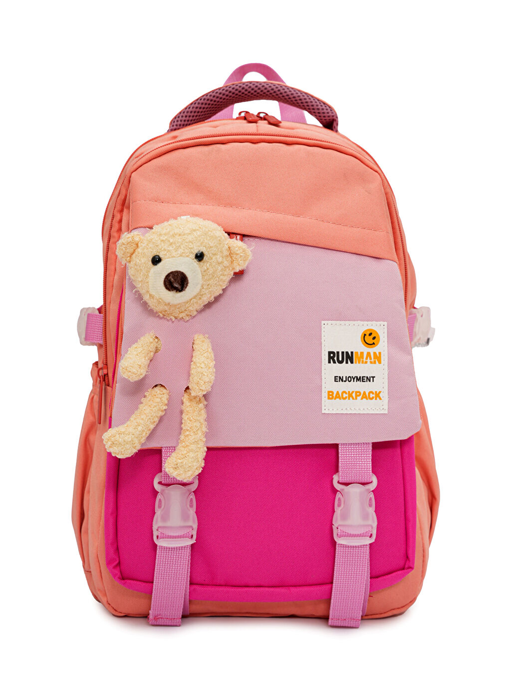 Pelüş Ayıcık Detaylı Kız Çocuk İlkokul Çanta Seti-1