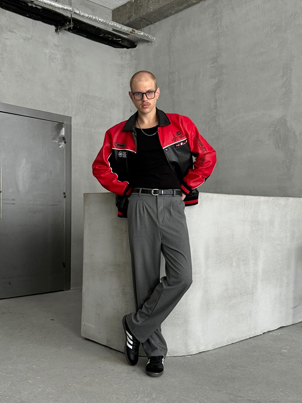 Antrasit Erkek Pileli Baggy Kalıp Kumaş Pantolon-4