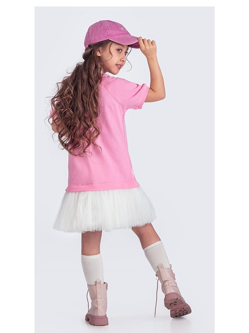 Pembe Tütü Etekli Yazlık Penye Kız Çocuk Spor Elbise M00703-2