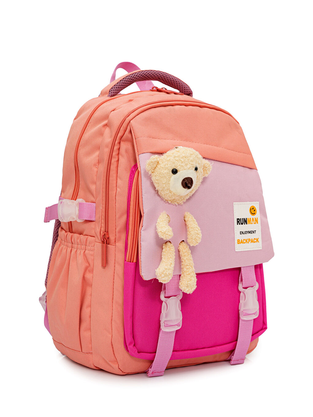 Pelüş Ayıcık Detaylı Kız Çocuk İlkokul Çanta Seti-2