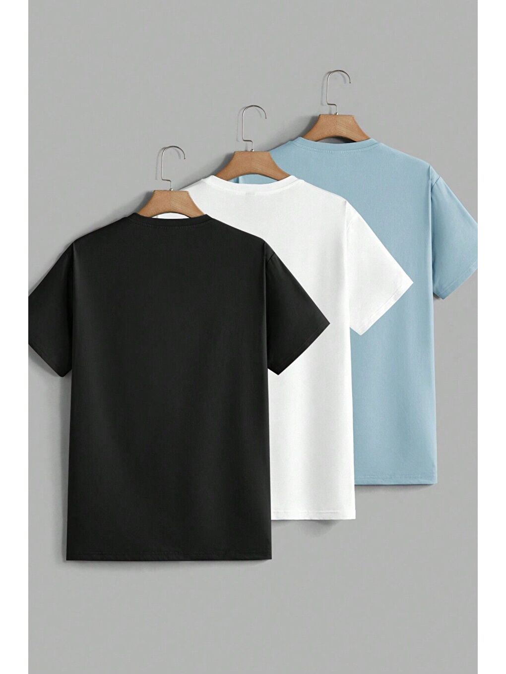 Kadın Siyah Beyaz Bebe CANLIvi Bisiklet Yaka Düz 3 lü Tişört-1