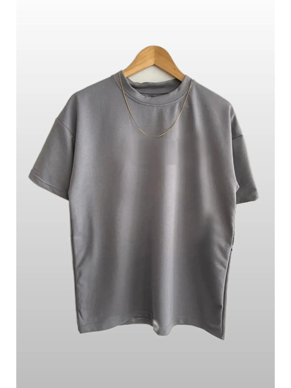 Kadın Bisiklet Yaka Kahve Beyaz Gri Düz 3 lü Paket Tişört-3