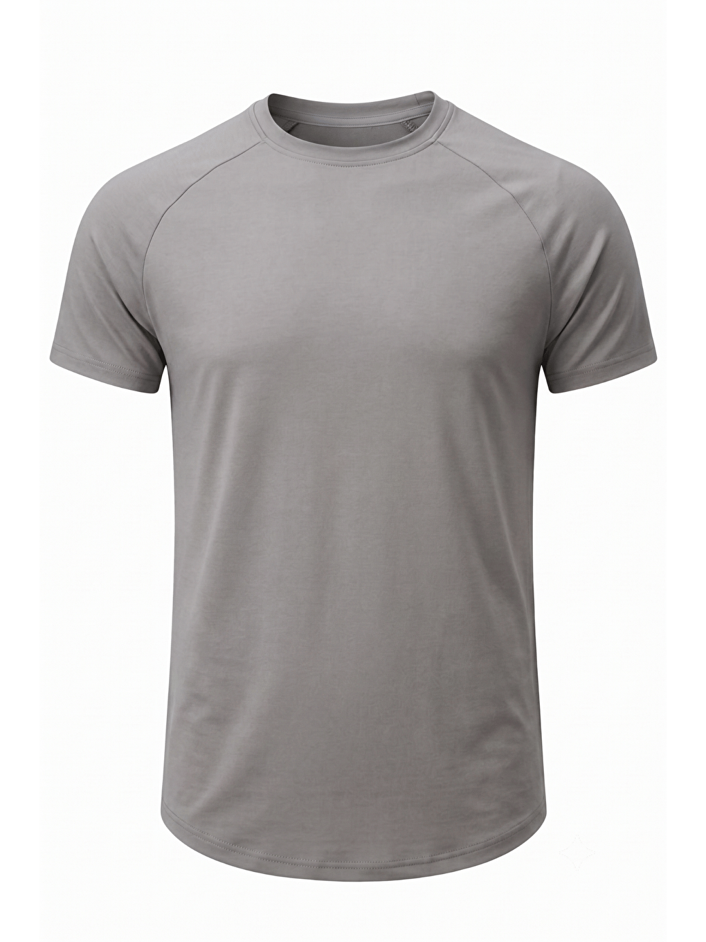 Gri Erkek Spor Tişört Fitness Antrenman Tişörtü Oval Kesim Elastanlı Süprem Reglan Kol OVAL-T22-1