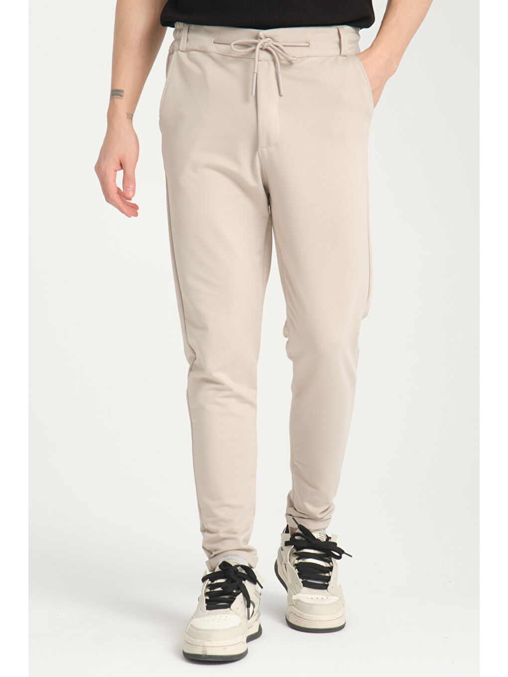 Bej Duble Paça Kompak Erkek Pantolon 3575