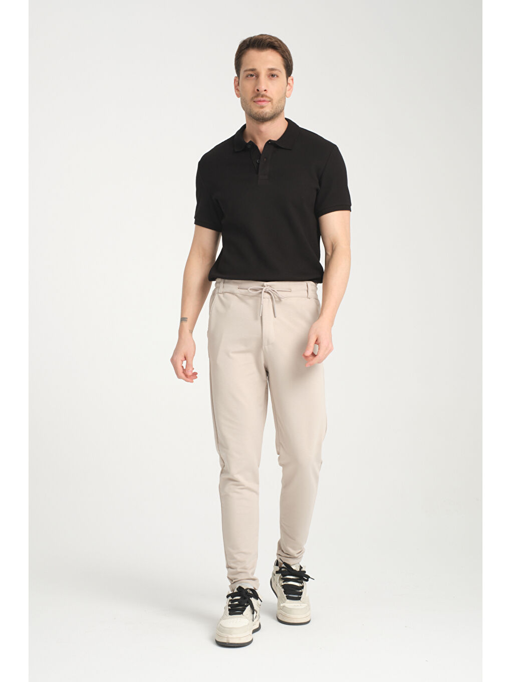 Bej Duble Paça Kompak Erkek Pantolon 3575-1