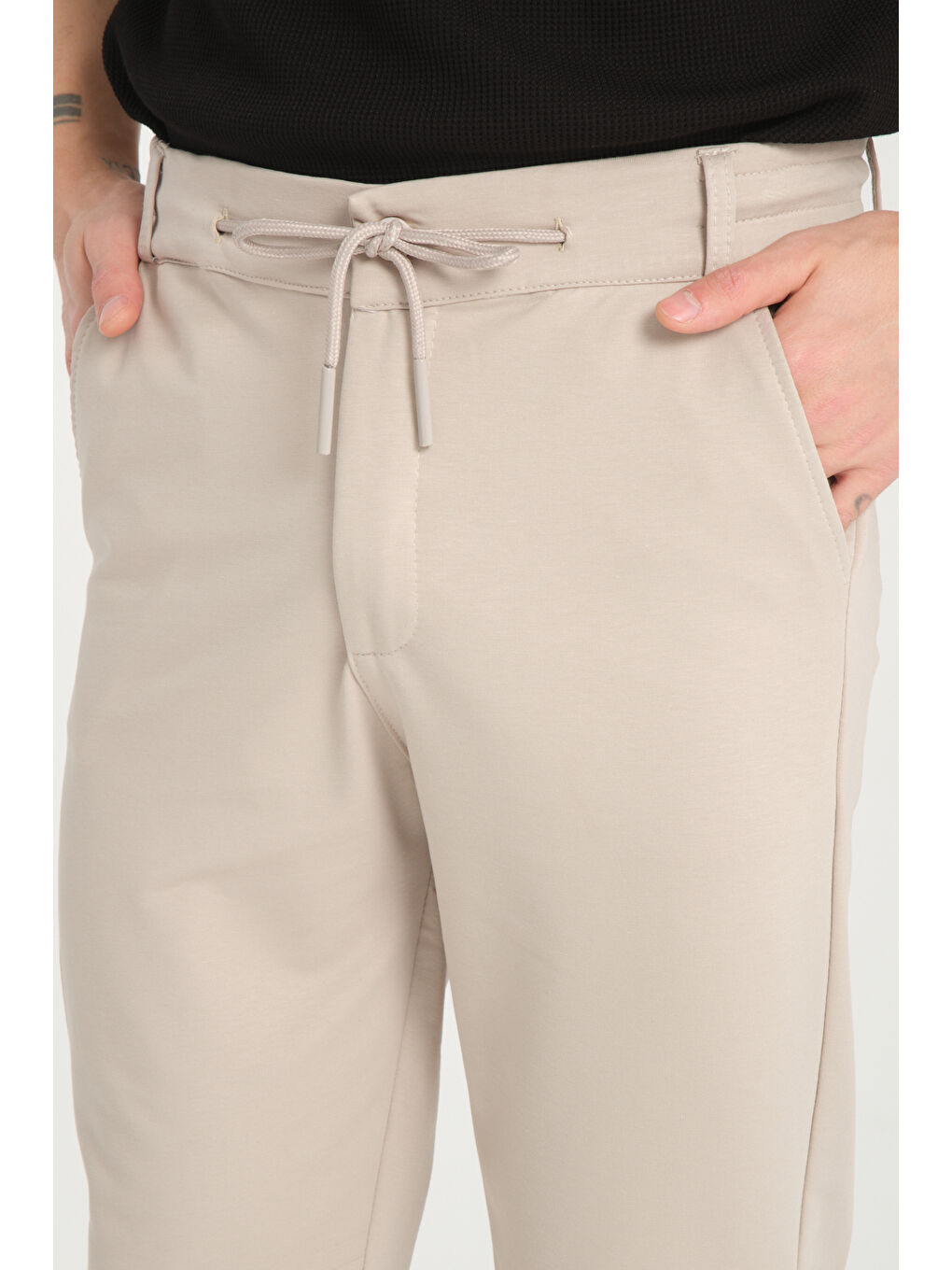 Bej Duble Paça Kompak Erkek Pantolon 3575-2