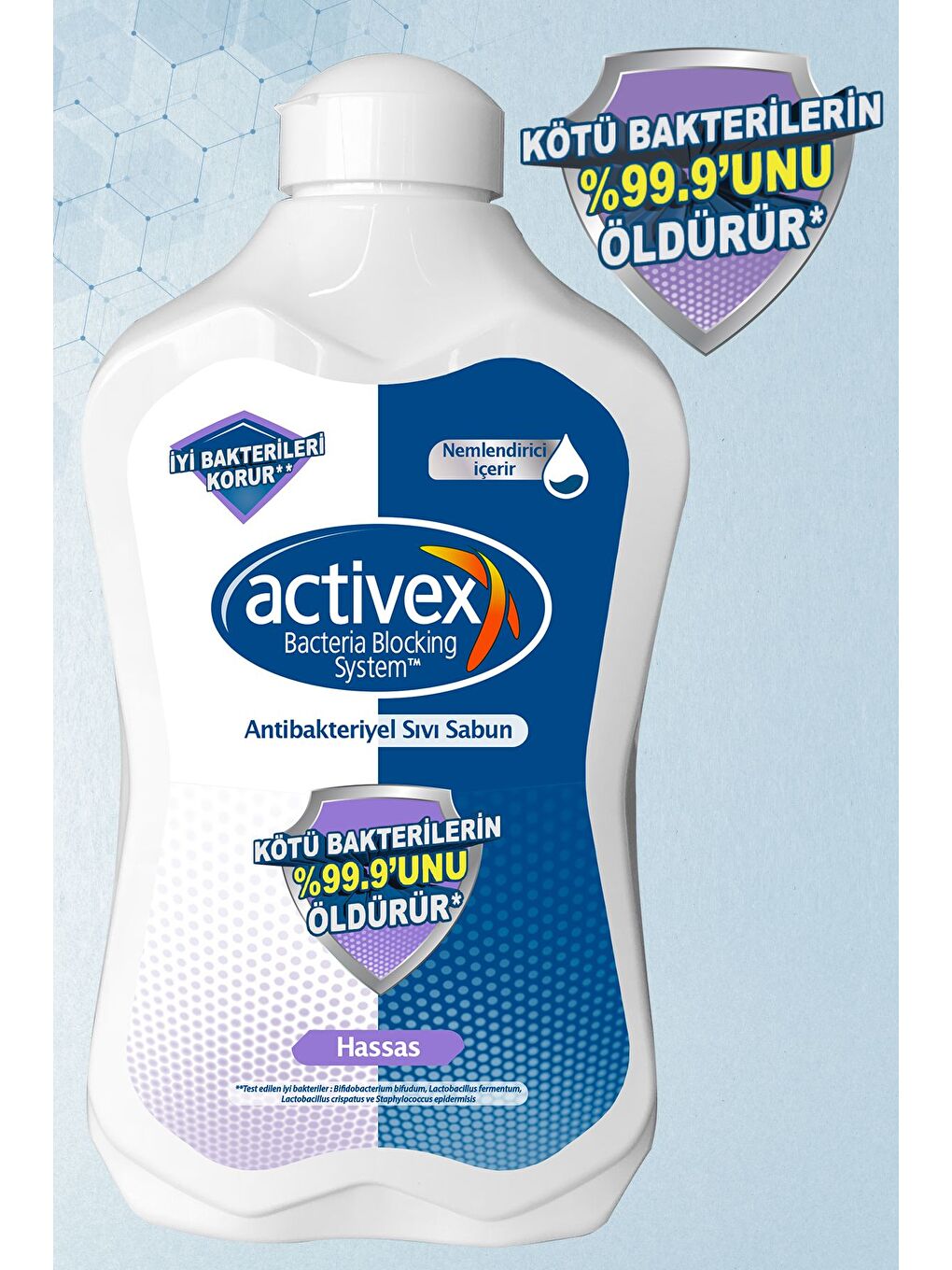 Activex Beyaz Antibakteriyel Sıvı Sabun Hassas 2x1.5 Lt 500 ml - 1