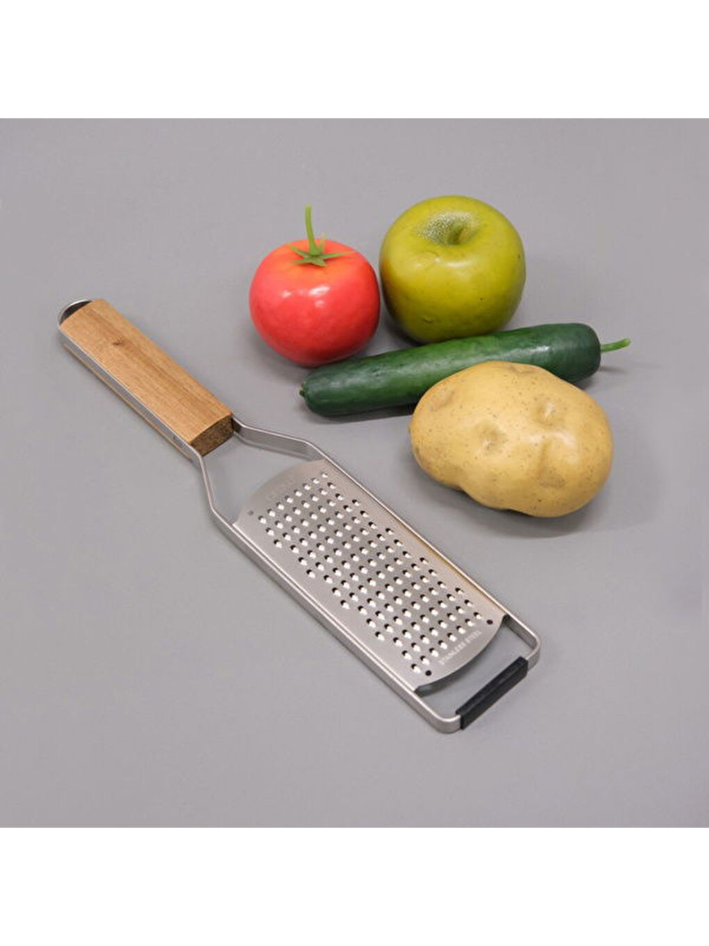 Ahşap Saplı Klasik Bıçaklı El Rendesi - Açık Kahverengi / Gri-2