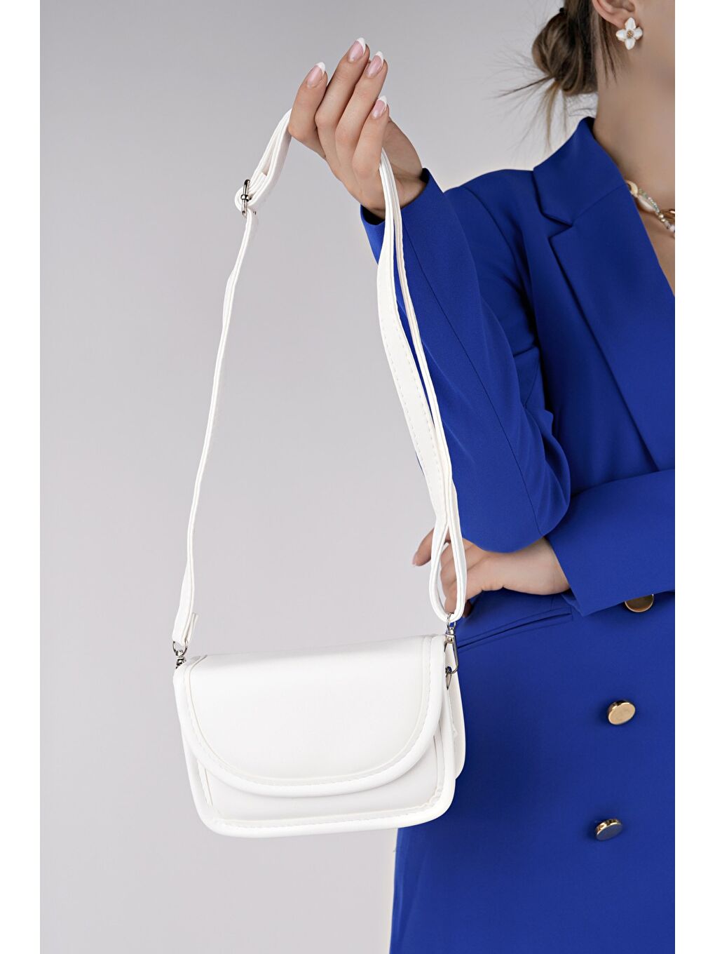 Beyaz DUFT Kadın Omuz Çantası-3