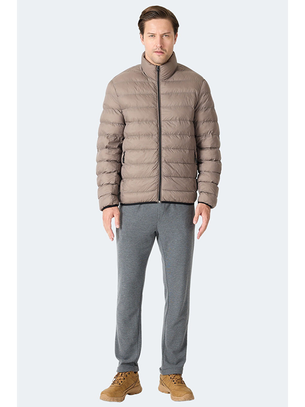 Kahverengi BRAUM Erkek Şişme Kahve Mont & Kaban-6