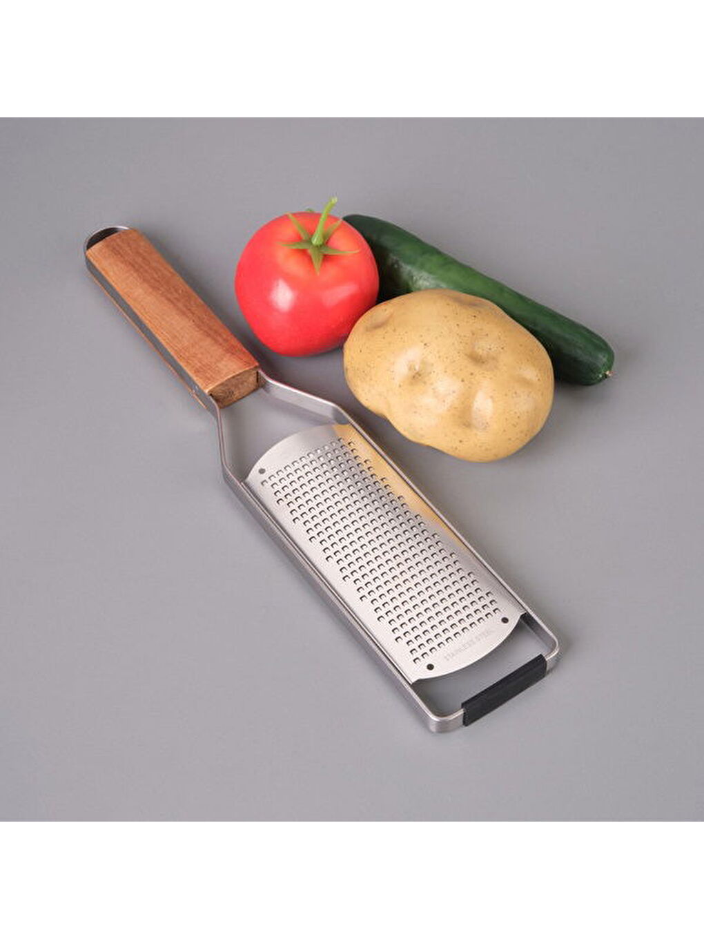 Ahşap Saplı Bıçaklı El Rendesi - Açık Kahverengi / Gri-2