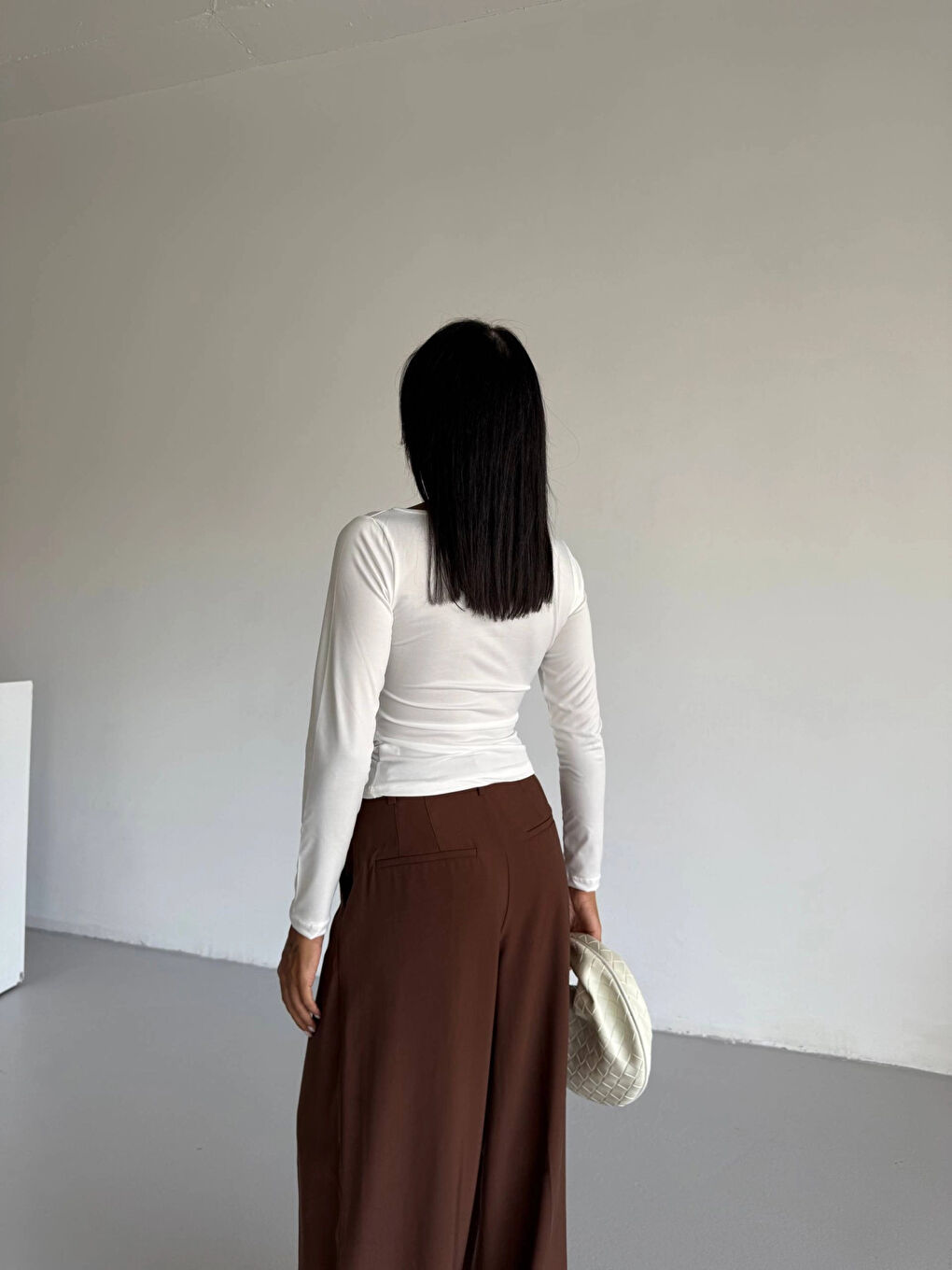 Kadın Beyaz Uzun Kollu Sany Bluz HZL25S-FRY123351-2