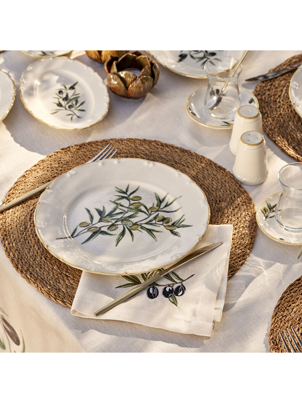 Olive Porselen 26 Parça 6 Kişilik Kahvaltı Takımı Yeşil-2