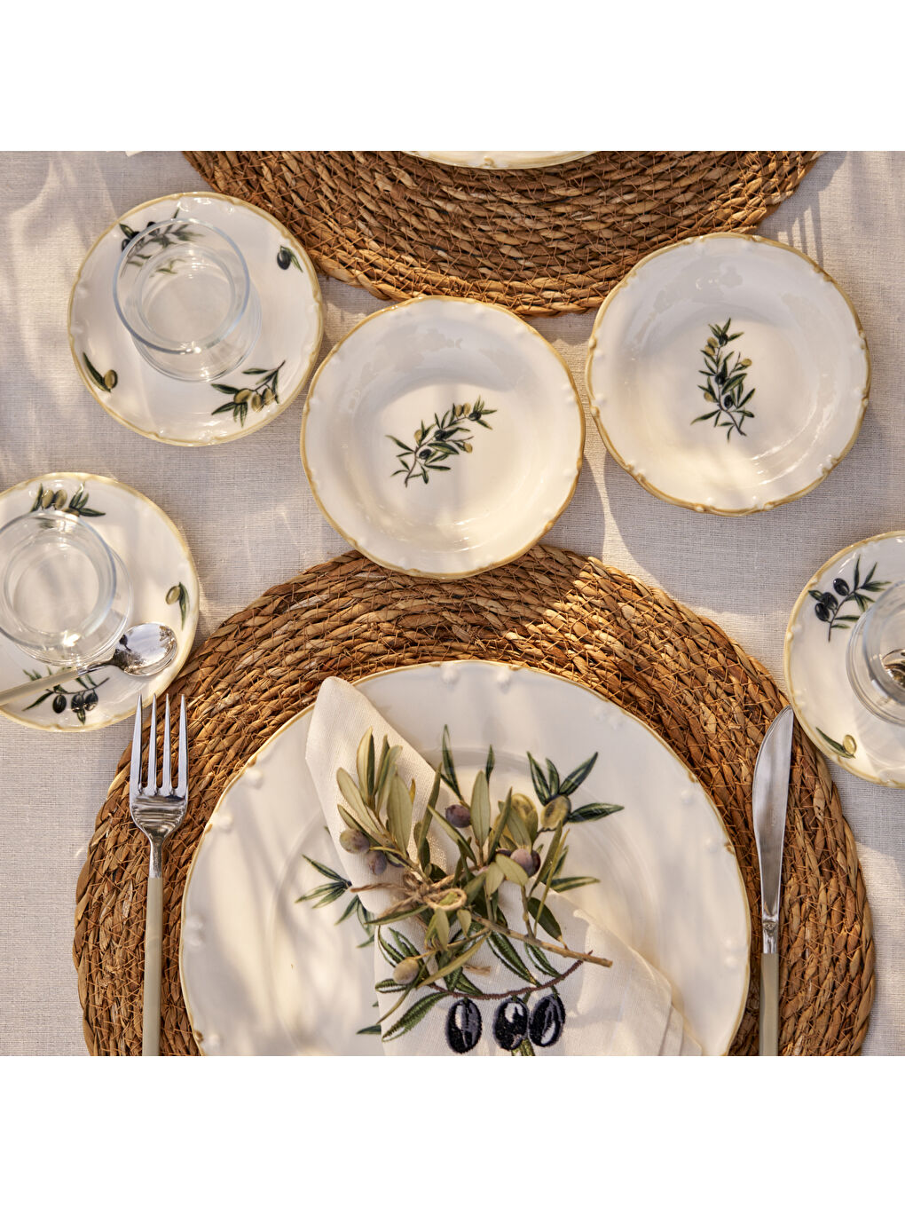 Olive Porselen 26 Parça 6 Kişilik Kahvaltı Takımı Yeşil-3