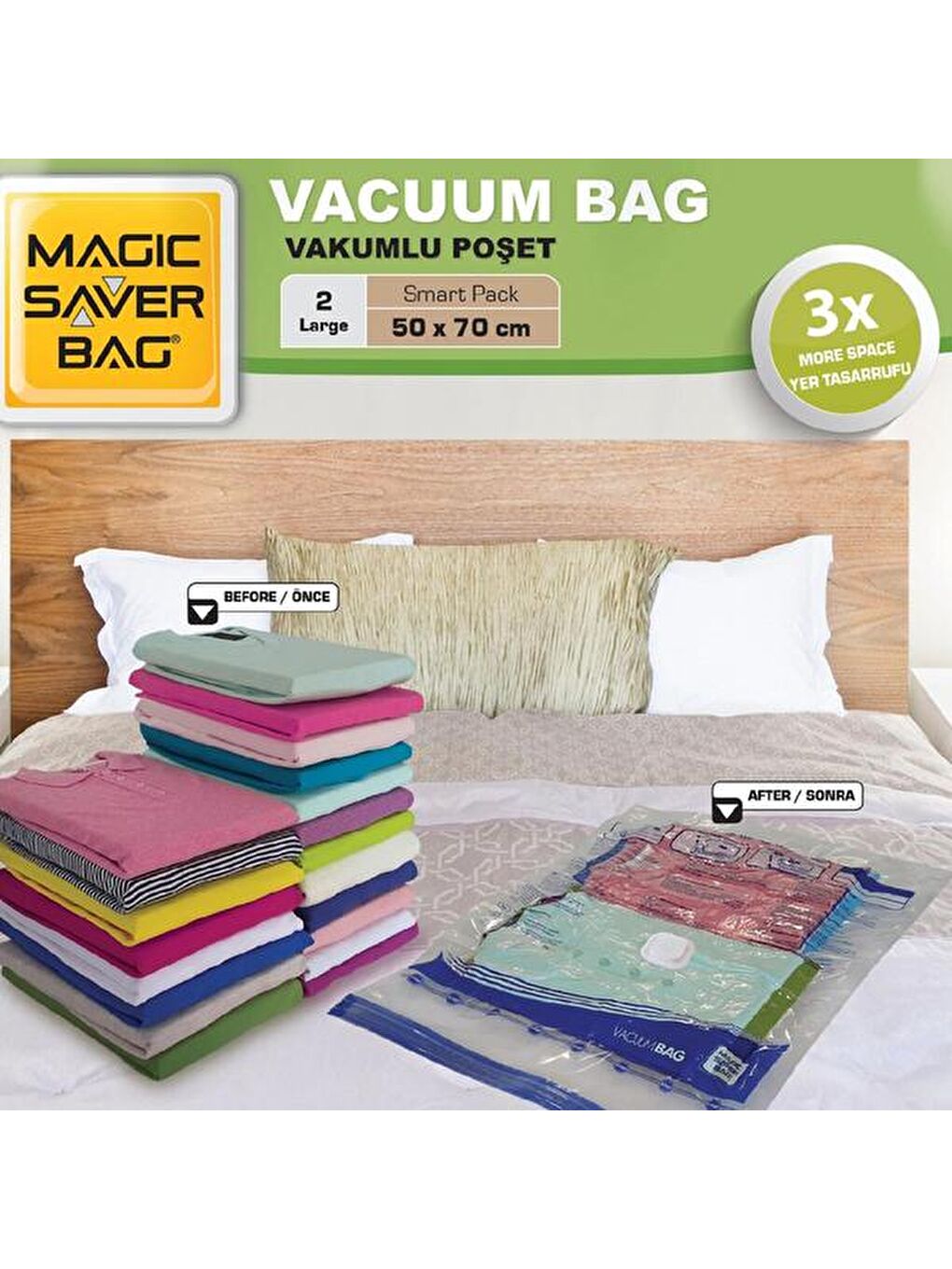 Renksiz 2'li Large Vakumlu Poşet Seti-1