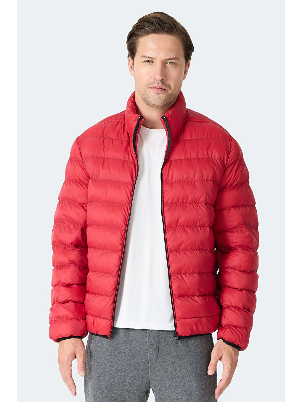BRAUM Erkek Şişme Kırmızı Mont & Kaban-5