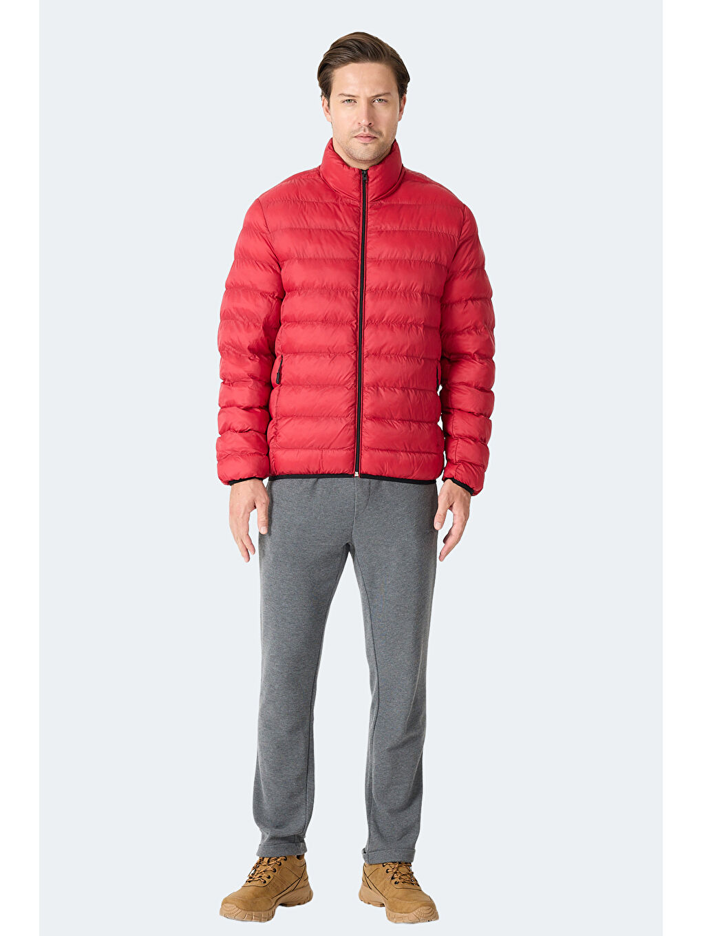 BRAUM Erkek Şişme Kırmızı Mont & Kaban-6