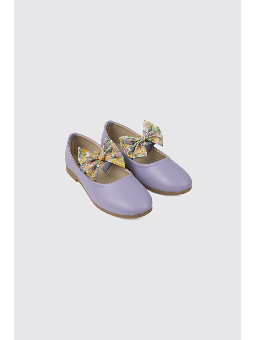 Lila Liberty Kumaş Kurdela Detaylı Babet-3