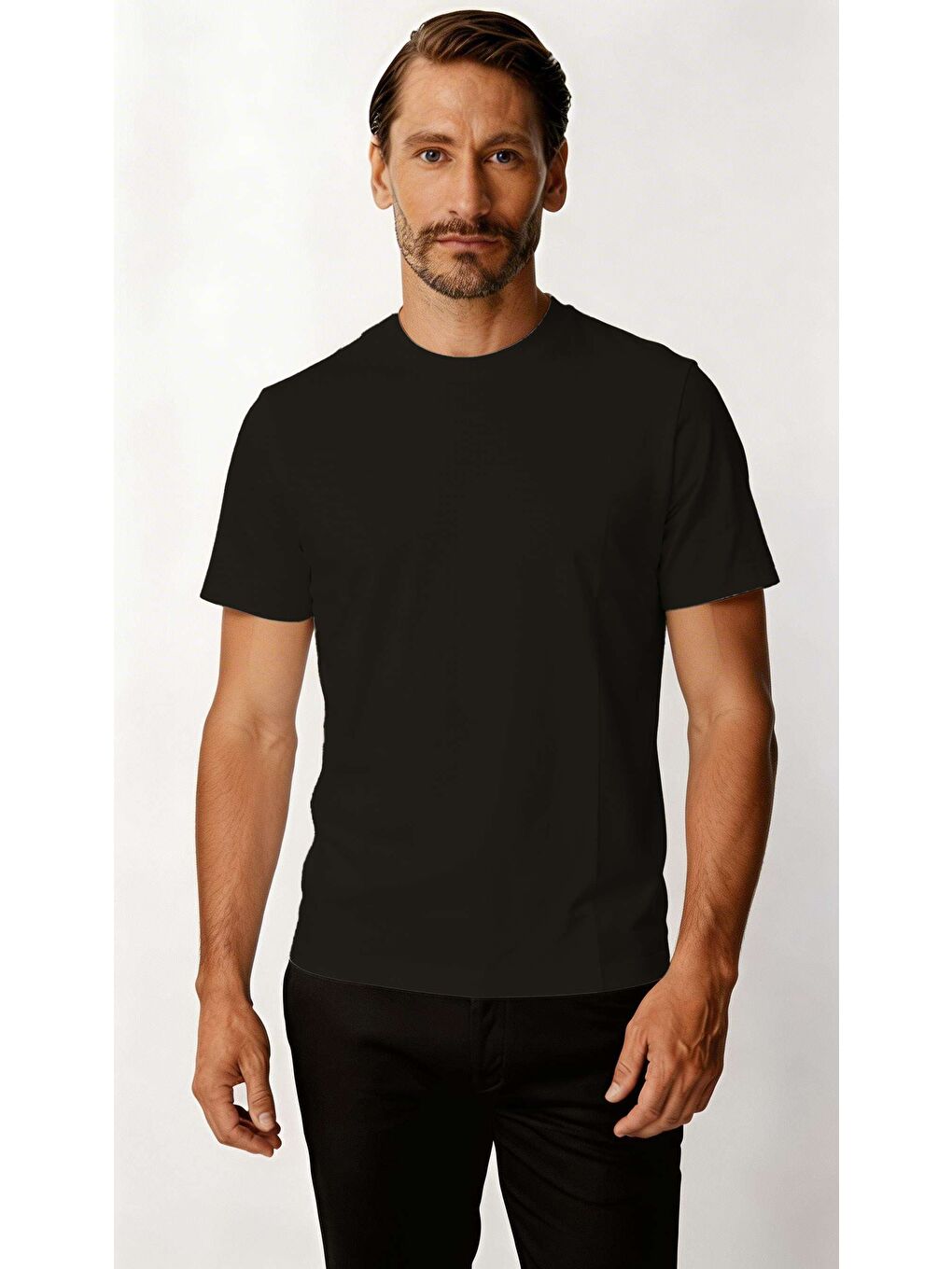 Haki Premium Erkek Tişört – Akışkan Kumaş