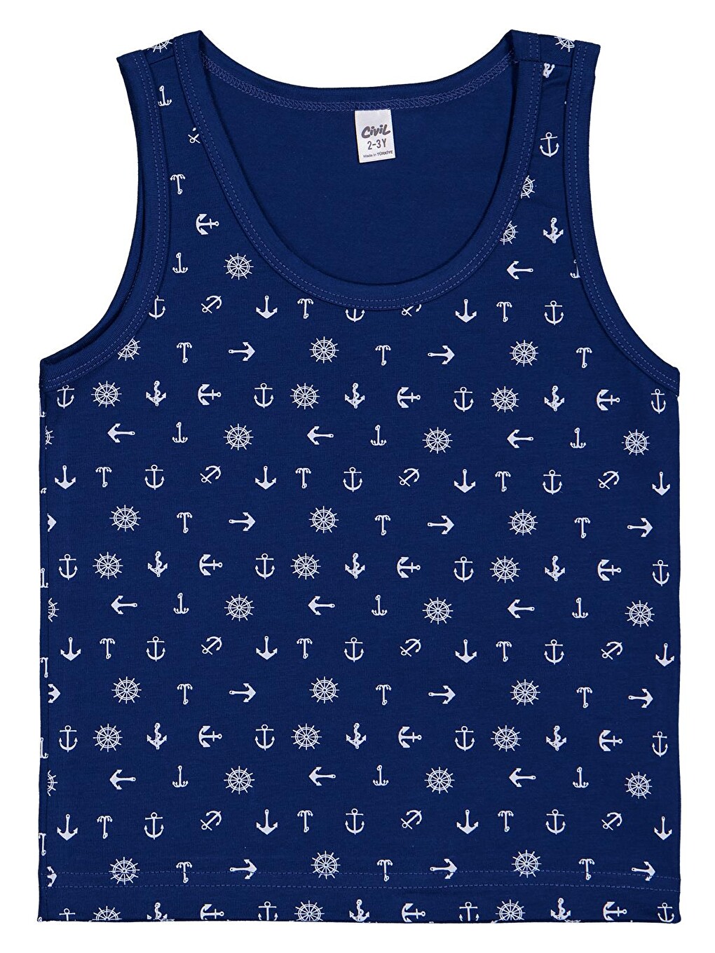 Beyaz Boys Sailor 2-10 Yaş Erkek Çocuk 2'li Atlet - Standart-1