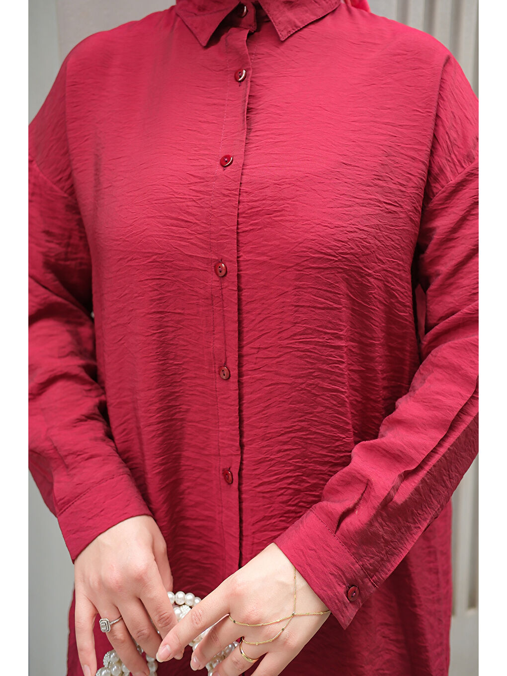 Kadın Rita Kraş Gömlek Bordo-3