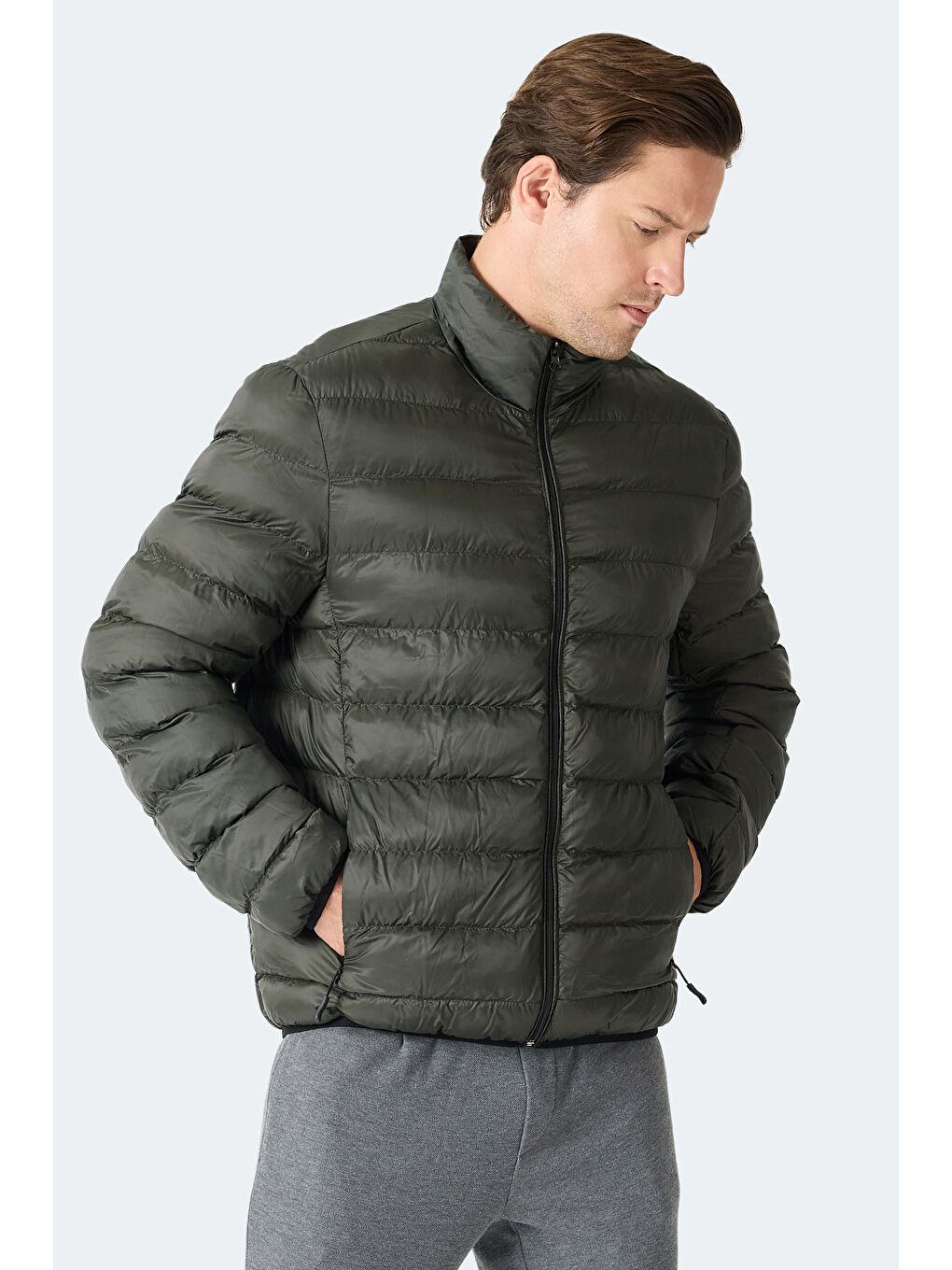 BRAUM Erkek Şişme Haki Mont & Kaban-3