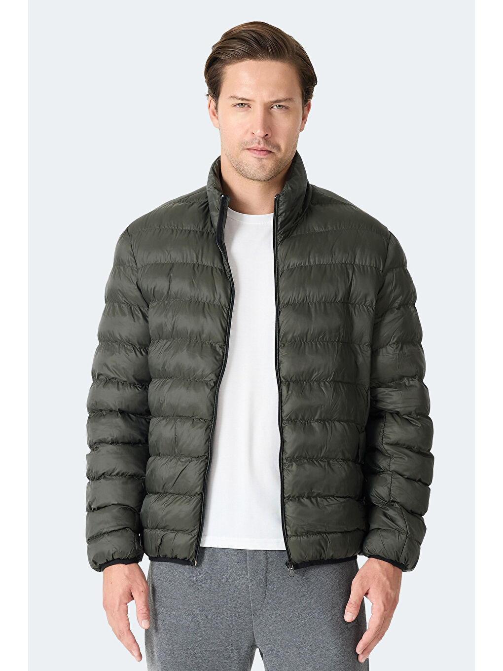 BRAUM Erkek Şişme Haki Mont & Kaban-5