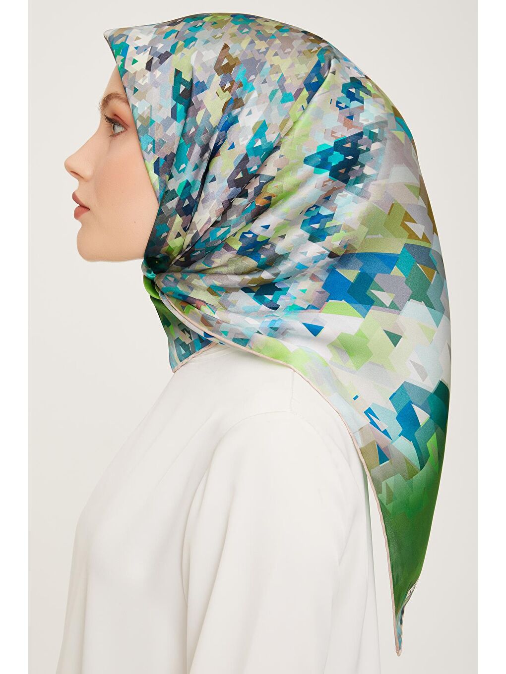 Yeşil Dijital Eşarp 54-2