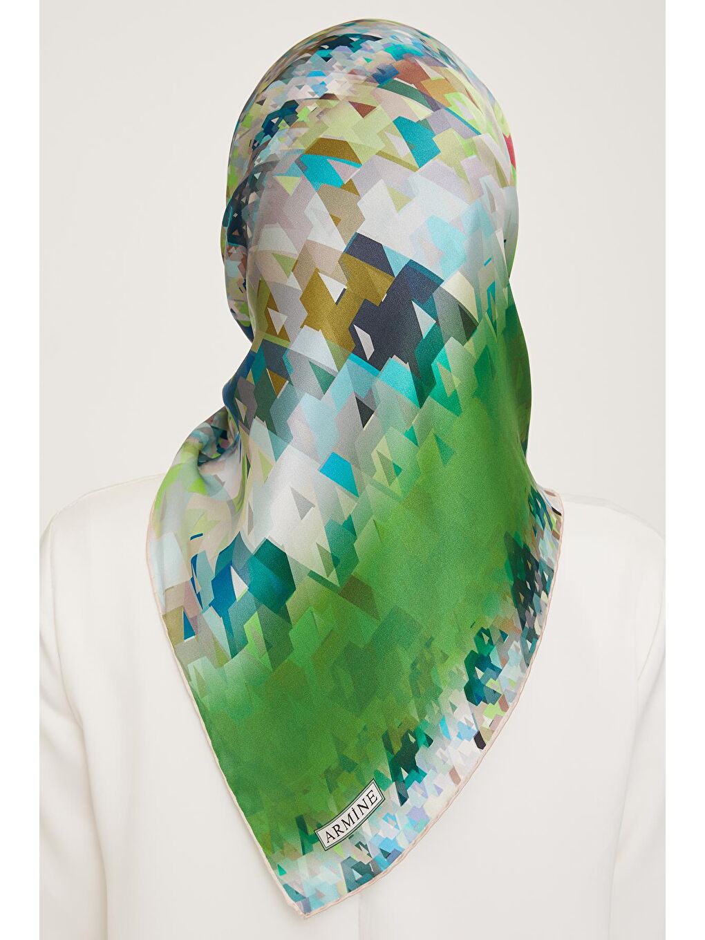 Yeşil Dijital Eşarp 54-3